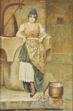A woman cleaning